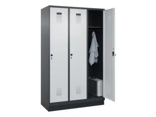 locker,HxBxD 1950x1200x500mm,3vak,vak B 400mm,draaigrendel,sokkel - 1