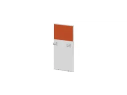 baliepaneel,v. bureau,aanbouw links,B 600mm,Bl-wit,BN3012-oranje