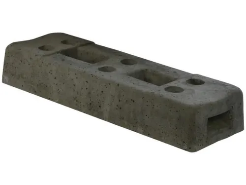 voetplaat,v. mobiel hek,HxB 125x220mm,m. 6gaten,beton