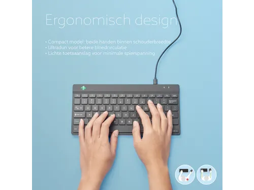 Toetsenbord R-Go Ergonomisch Compact Break QWERTY (US) Zwart