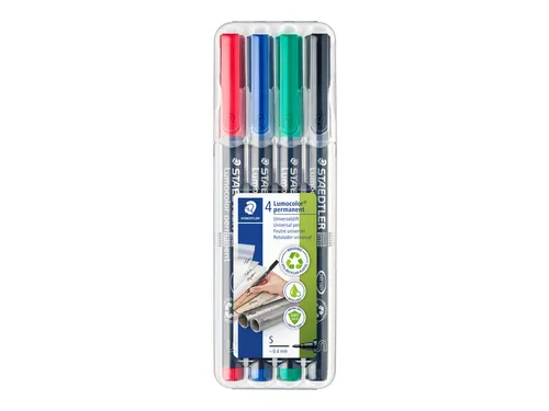 Viltstift Staedtler OHP Lumocolor 313 Super fijn 0.4mm Assorti 4 stuks