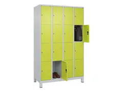 lockerkast,HxBxD 1950x1200x500mm,4x4vakken,vak B 300mm,cil.-slot