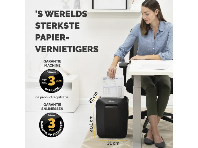 Papiervernietiger Fellowes Powershred LX50 snippers 4x37mm zwart P-4