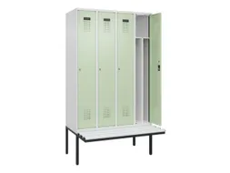 locker met bank,voor scheiding van kleding,HxBxD 2120x1200x815mm,4vak