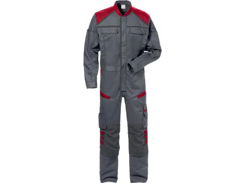 Fristads 8555 STFP coverall, grijs/rood, maat S, per stuk