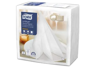Servetten Tork 478711 LinStyle 1-laags 39x39cm wit 1/4 vouw 50st. - 2