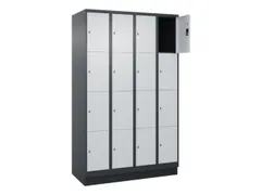 lockerkast,HxBxD 1950x1200x500mm,4x4vakken,vak B 300mm,cil.-slot