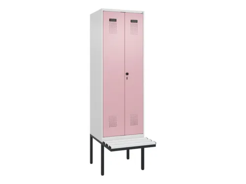 locker met bank,voor scheiding van kleding,HxBxD 2120x600x815mm,2vak