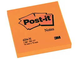 Memoblok Post-it 654 76x76mm oranje 100 vel