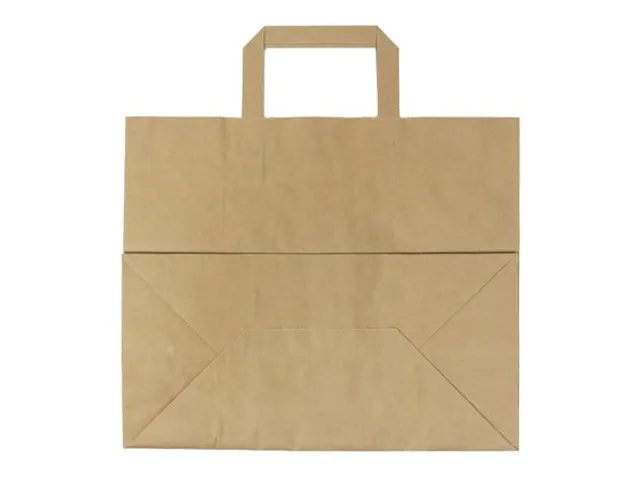 Sac papier kraft avec poignées marron 32x26cm 250 pièces