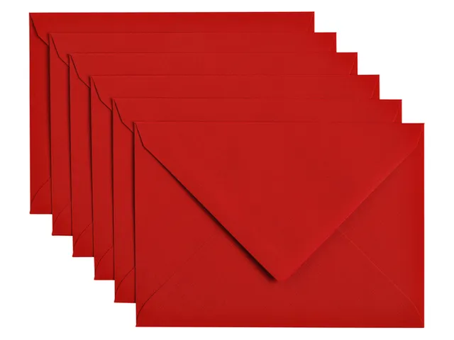Envelop Papicolor C6 114x162mm Rood Gegomd