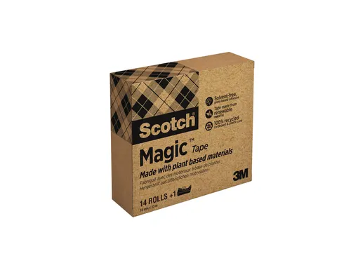 Plakband Scotch Magic 810 19mmx33m transparant 14 rollen + houder