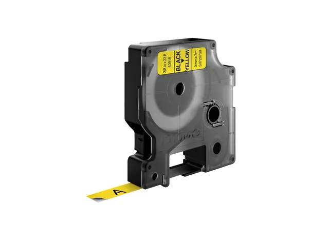 Ruban étiquettes Dymo LabelManager D1 polyester 9mmx7m noir sur jaune
