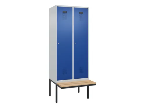 locker met bank,voor scheiding van kleding,HxBxD 2120x800x815mm,2vak