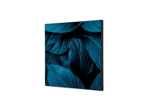 Wanddecoratie Textiel Set 40x40cm Botanische Bladeren Blauw