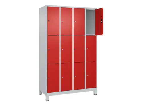 lockerkast,HxBxD 1950x1200x500mm,4x3vakken,vak B 300mm,cil.-slot