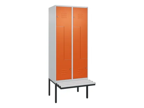 Z-garderobekast,HxBxD 2120x800x815mm,4vak,vak B 400mm,cil.-slot