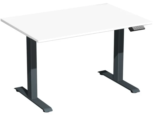 Elektrisch ihv bureau,HxBxD 630-1280x1200x800mm,blad wit