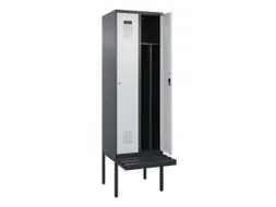 locker met bank,voor scheiding van kleding,HxBxD 2120x600x815mm,2vak