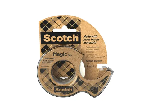 Plakband Scotch Magic 919 19mmx20m transparant + gerecyclede afroller