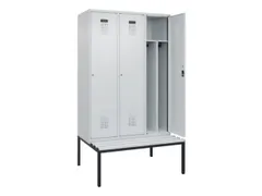 locker met bank,voor scheiding van kleding,HxBxD 2120x1200x815mm,3vak