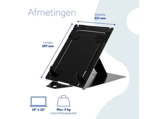 Tablet en laptopstandaard in 1 R-Go Riser Duo voor 10-22 inch Zwart - 13