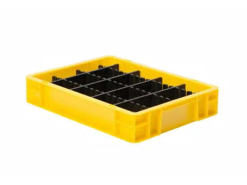 Euronorm-stapelbak 7l 75x400x300mm Wanden/bodem Gesloten Geel