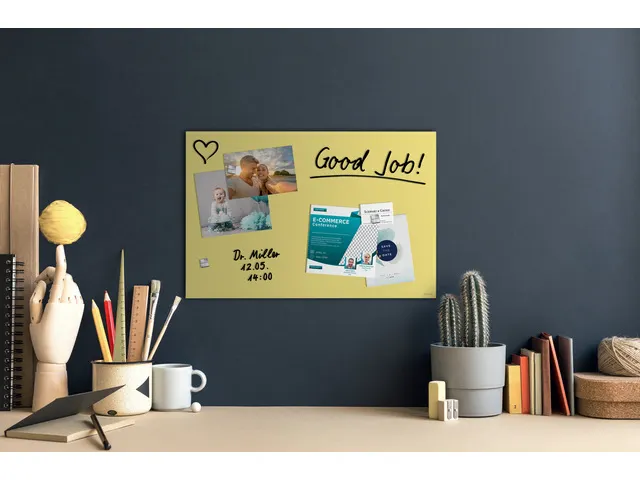 Glas Magneetbord Sigel Artverum mat pastelgeel 60x40cm