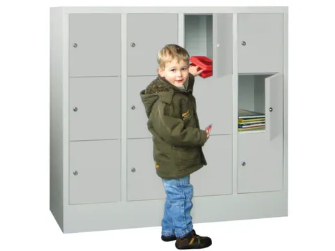 Lockersysteem 1187x1230x500mm 4x3 Vakken 300mm Cilinderslot Sokkel