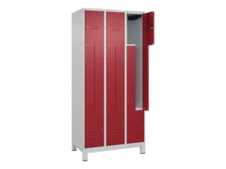 Z-garderobekast,HxBxD 1950x900x500mm,vak B 150/300mm,cil.-slot,voeten - 2