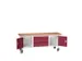 werkbank,HxBxD 830x2000x600mm,multiplexblad,uitrusting: 3laden,2kasten