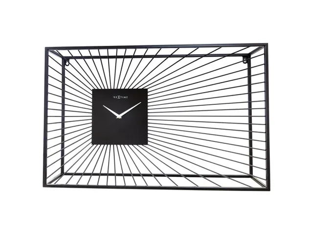 Wandklok Nextime 70x45x15 cm zwart metaal Vasco