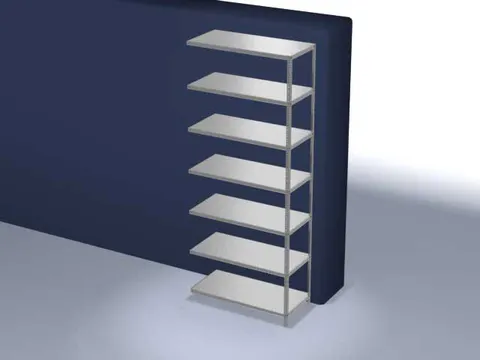 magazijnstelling,aanbouwveld,HxBxD 3000x1300x600mm,vaklast 200kg