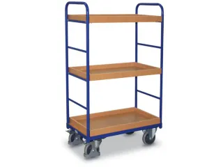 Etagewagen 250kg 1000x600mm H 1530mm 3 Etages Hout Ral5010 - 2