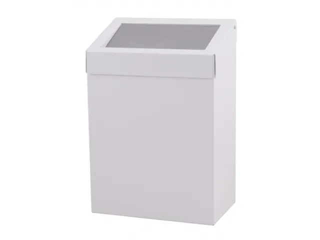 Afvalbak Metaal 20 Liter Gesloten Wit