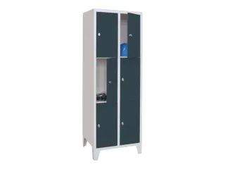 lockerkast,HxBxD 1850x600x500mm,2x3vakken,RAL7035,front RAL7016 - 2