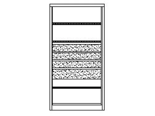 systeemkast,HxBxD 1950x1040x630mm,3xStalen bodem,RAL7035,front RAL5010