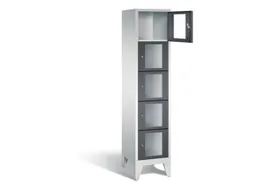 Lockerkast 1850x420x500mm 1x5 vakken Cilinderslot Poten, RAL7021