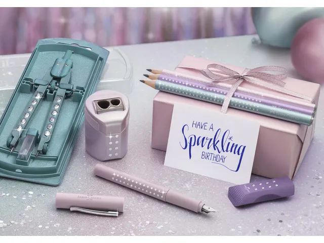 Gum Faber-Castell RollOn Sparkle display 20 stuks assorti kleur: rose,