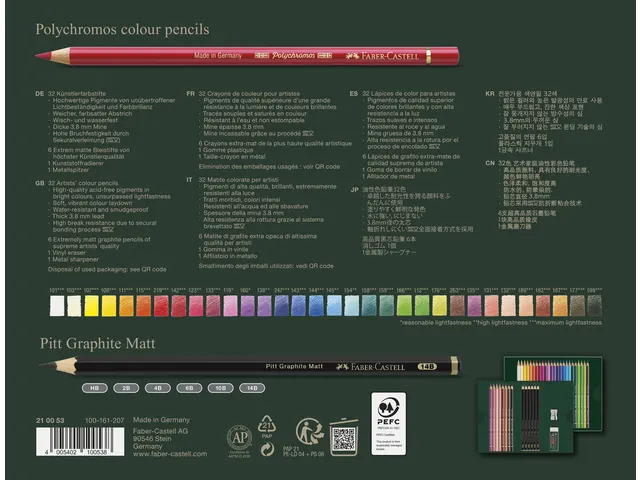 Set dessin Faber-Castell Polychromos & Pitt Graphite mat 40 pièces