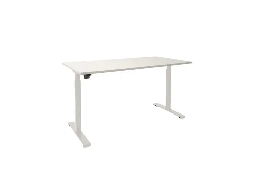 Elektrisch Verstelbaar Bureau Krijtwit 2 Motoren 160x80cm Frame Wit