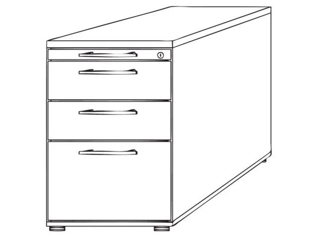 Caisson Fixe Hxlxp 720X430X800Mm Décor Plateau Hêtre