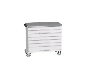 gereedschapswagen 980x1050x600mm linoleum blad 7 laden RAL7035 - 1