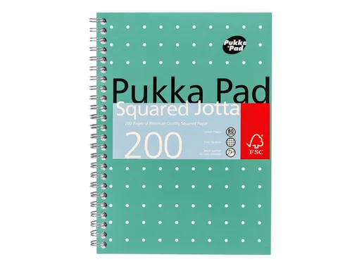 Notitieboek Pukka Jotta A5 ruit 5x5 100vel/200pag 80 gram groen