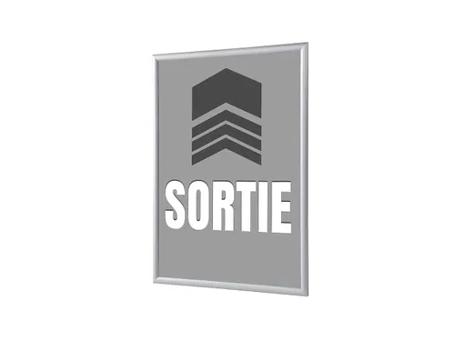 Kliklijst A1 complete set met print "SORTIE" Grijs