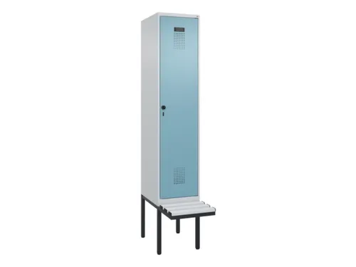 locker met bank,HxBxD 2120x400x815mm,1vak,vak B 400mm,draaigrendel