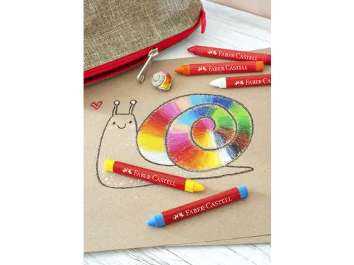 Waskrijt Faber-Castell driehoekig assorti set à 12 stuks