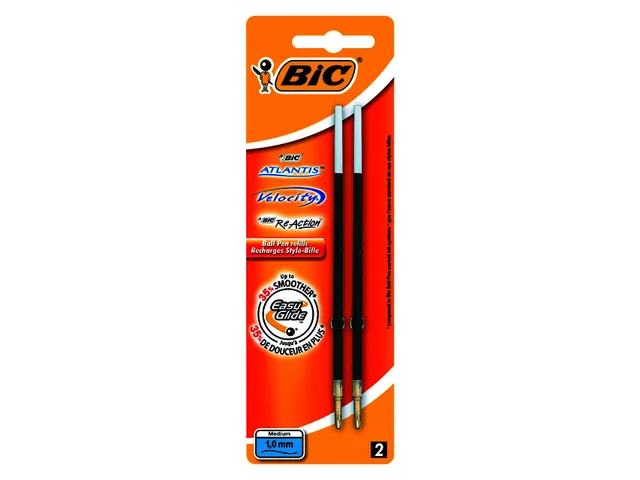 Recharge Stylo bille BIC pour divers stylos Medium noir blister 2 piè