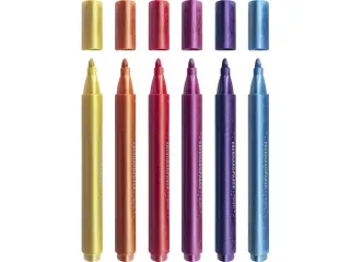 Viltstiften EFA Jumbo 2mm 6 glitter kleuren in kunststof etui - 6
