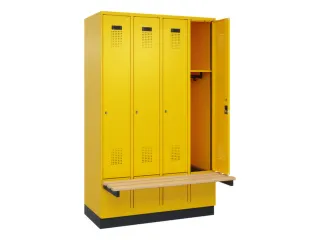 locker met bank,HxBxD 1950x1200x815mm,4vak,vak B 300mm,cilinderslot - 1